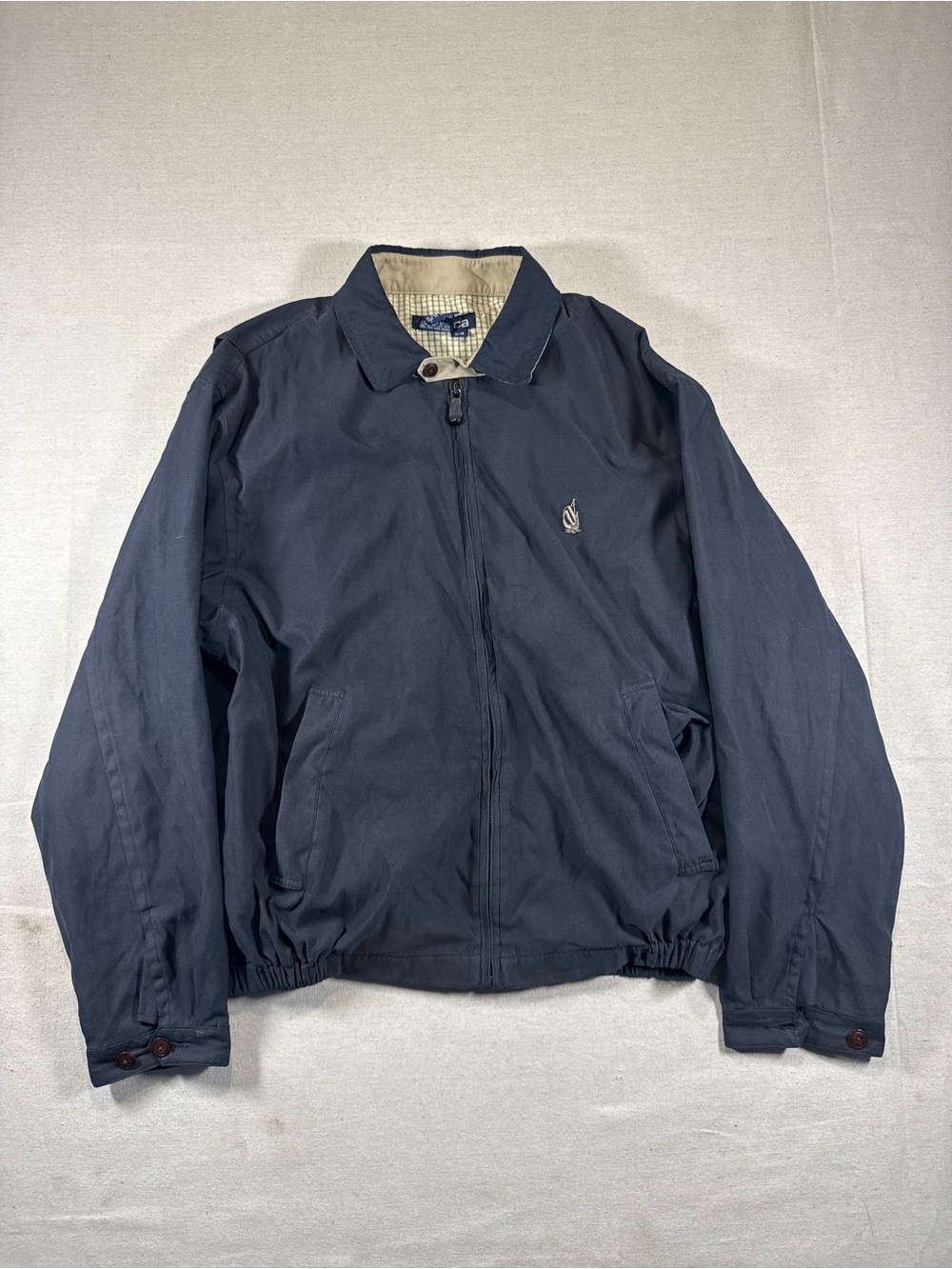 Vintage 90s Nautica Harrington Jacket Plaid Lining Size M